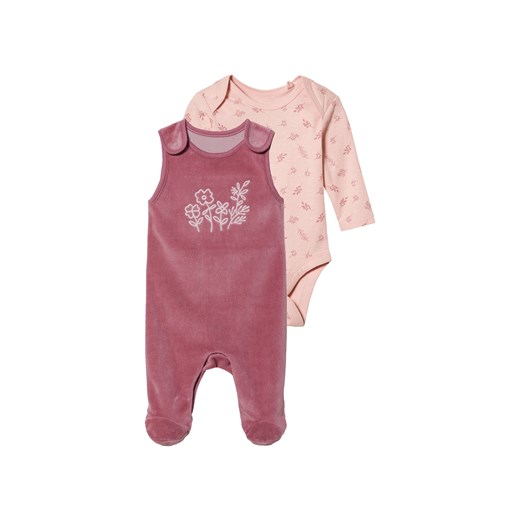lupilu® Komplet niemowlęcy, 2-częściowy, z body i śpioszkami (Różowy, 74/80) Lupilu® LIDL Sklep
