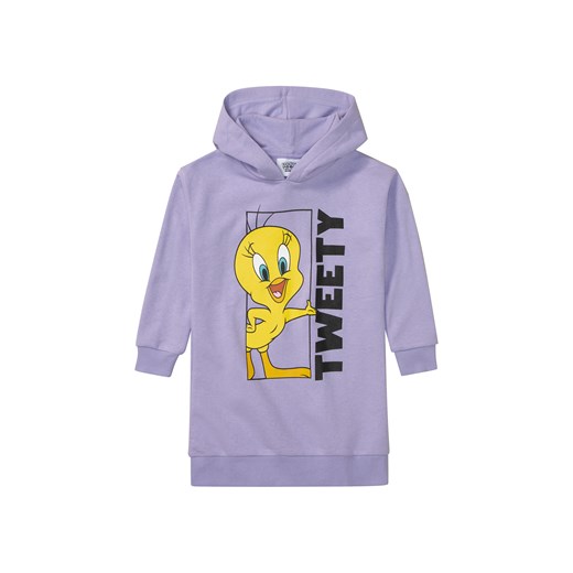 Sukienka dresowa dziewczęca z postaciami z bajek (Wzór Looney Tunes fioletowy, LIDL Sklep