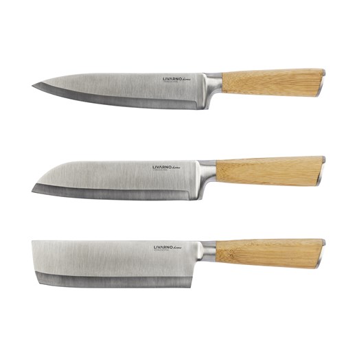 LIVARNO home Nóż szefa kuchni / Nóż Santoku / Tasak, z bambusową rękojeścią Livarno Home LIDL Sklep