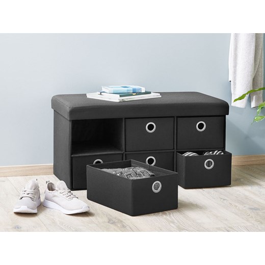 LIVARNO home Skrzynia do siedzenia	z szufladami (Antracytowy) Livarno Home okazyjna cena LIDL Sklep