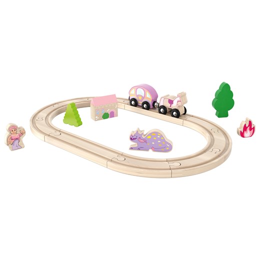 Playtive Zestaw drewnianych torów kolejowych, 18 elementów (Księżniczka) Playtive LIDL Sklep