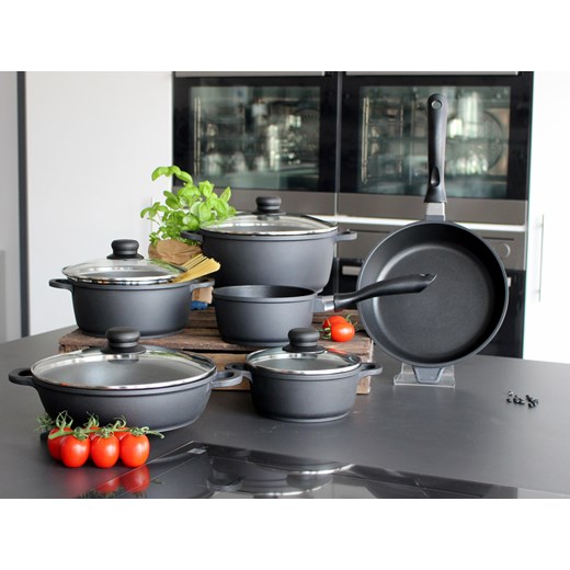 ELO Basic Zestaw garnków z odlewu aluminiowego Black Cast do indukcji, 6 Elo Basic LIDL Sklep