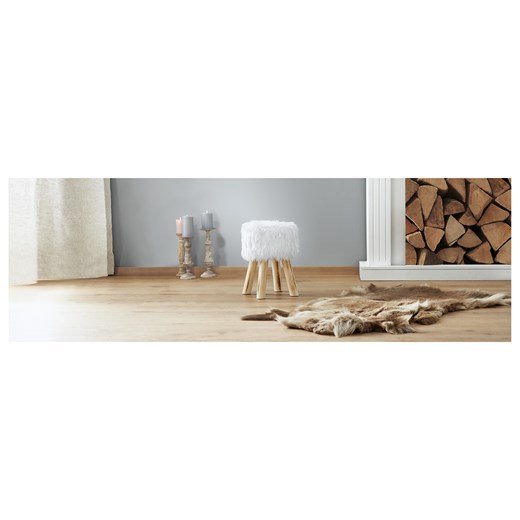 LIVARNO home Taboret z futrzanym siedziskiem, z materiału imitującego futerko Livarno Home LIDL Sklep