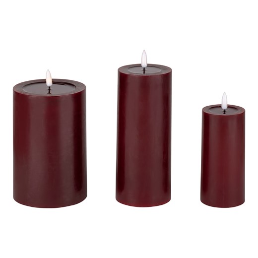 LIVARNO home Świece LED z efektem płomienia, 3 sztuki (Średni rozmiar/ czerwone) Livarno Home LIDL Sklep
