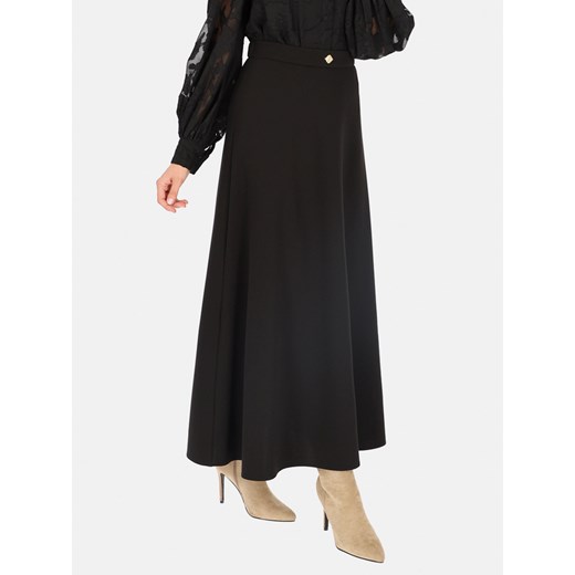 Długa czarna rozkloszowana spódnica z zawieszką L'AF Uno ze sklepu Eye For Fashion w kategorii Spódnice - zdjęcie 176535984