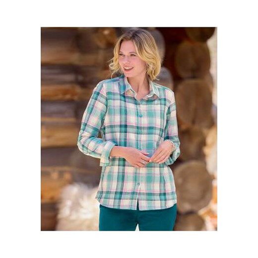 Flanelowa koszula w kratę ze sklepu Atlas For Men w kategorii Koszule damskie - zdjęcie 176536550