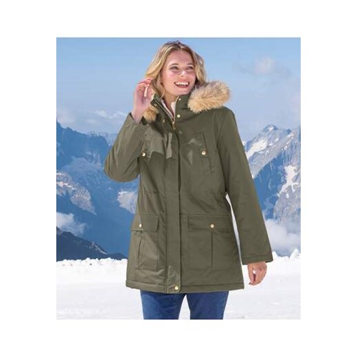 Ocieplana parka z kapturem z imitacją futerka ze sklepu Atlas For Men w kategorii Parki damskie - zdjęcie 176536573