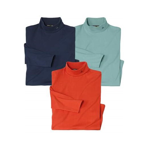 Zestaw 3 wygodnych półgolfów Cosy ze sklepu Atlas For Men w kategorii Swetry męskie - zdjęcie 176536580