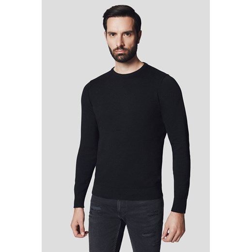 Sweter Czarny Bawełniany Simen ze sklepu Lancerto S.A. w kategorii Swetry męskie - zdjęcie 176539163