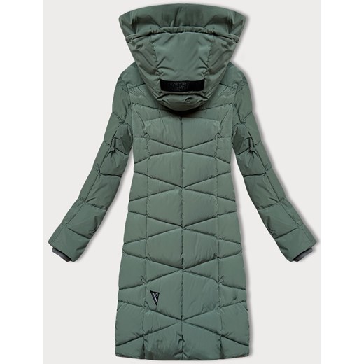 Zimowa kurtka damska z futrzaną podszewką  LHD szarozielona (LHD-24578) Goodlookin.pl L (40) goodlookin.pl