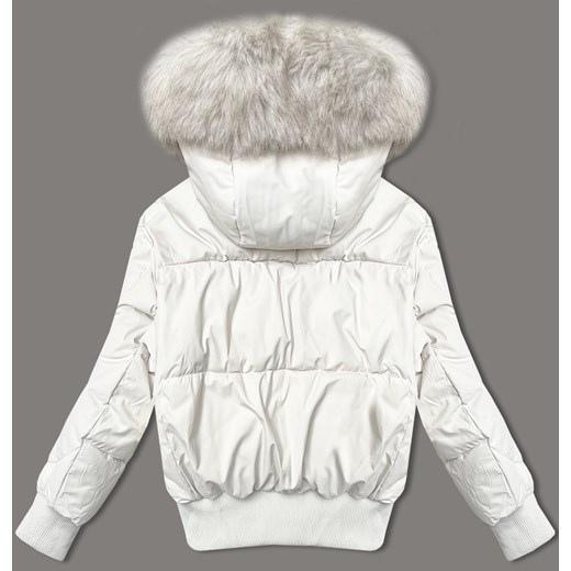 Krótka zimowa kurtka damska ze ściągaczami S'west złamany biały (B8288-26) Goodlookin.pl L (40) goodlookin.pl