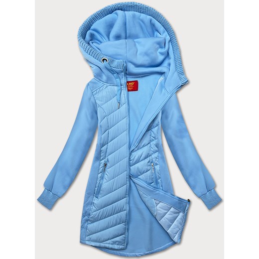 Długa bluza damska z kapturem LHD błękitna (AMG-163) Goodlookin.pl XXL (44) goodlookin.pl