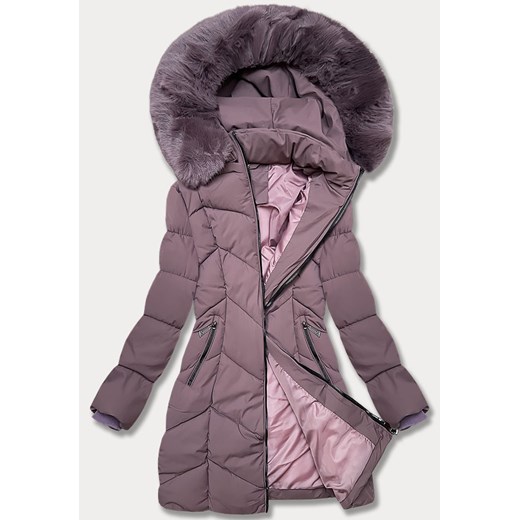 Kurtka zimowa damska plus size do połowy uda S'west fioletowa (B8306-71) Goodlookin.pl 48 goodlookin.pl