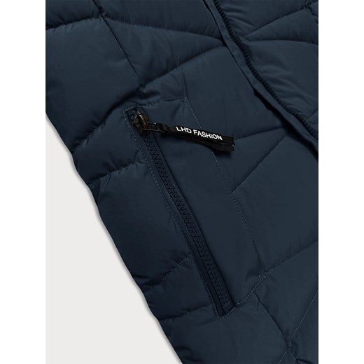 Zimowa kurtka damska z futrzaną podszewką  LHD granatowa (LHD-24578) Goodlookin.pl XXL (44) goodlookin.pl