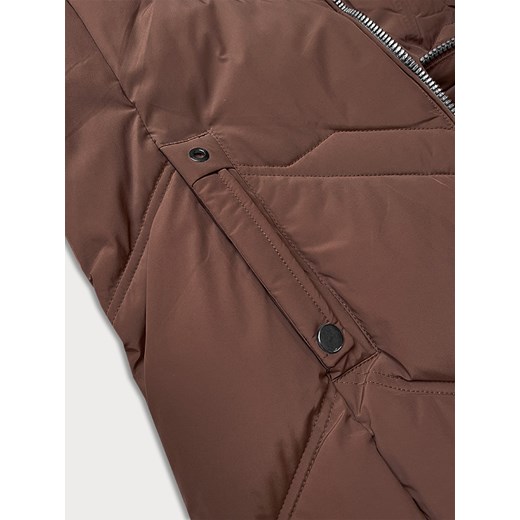 Kurtka zimowa damska plus size z kapturem S'west czekoladowa (B8300-14) Goodlookin.pl 50 goodlookin.pl