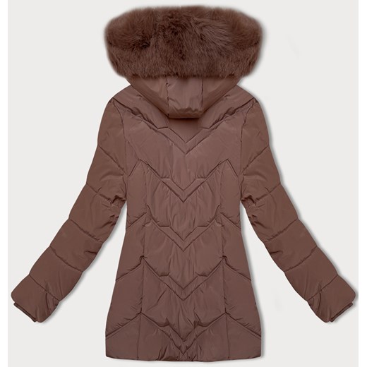 Kurtka zimowa damska plus size z kapturem S'west czekoladowa (B8300-14) Goodlookin.pl 46 goodlookin.pl