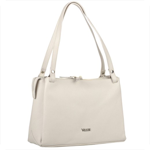 Vezze włoska torba skórzana  shopper bag jasny beż ze sklepu melon.pl w kategorii Torby Shopper bag - zdjęcie 176541103