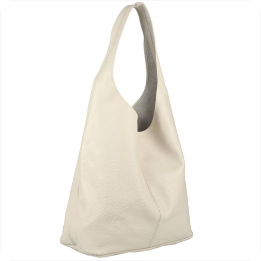 Torebka worek skórzana jasny beż shopper magnes ze sklepu melon.pl w kategorii Torby Shopper bag - zdjęcie 176541182