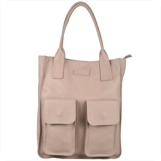 Vera pelle duża torebka włoska shopper bag skóra naturalna róż ze sklepu melon.pl w kategorii Torby Shopper bag - zdjęcie 176541351