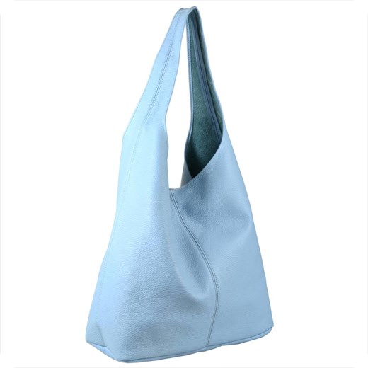 Torebka worek skórzana shopper magnes baby blue ze sklepu melon.pl w kategorii Torby Shopper bag - zdjęcie 176541603