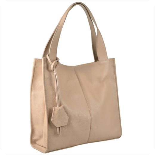 Duża torebka włoska shopper bag róż pudrowy skóra naturalna ze sklepu melon.pl w kategorii Torby Shopper bag - zdjęcie 176541673