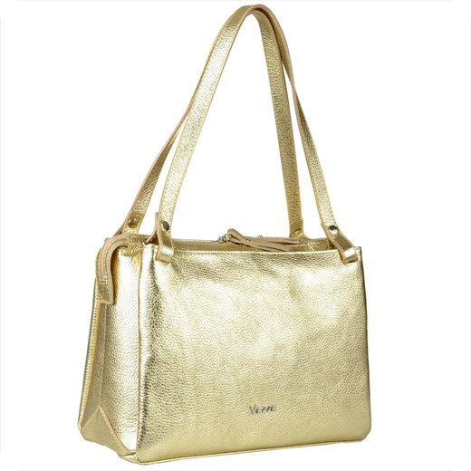 Vezze włoska torba skórzana  shopper bag złota ze sklepu melon.pl w kategorii Torby Shopper bag - zdjęcie 176541841