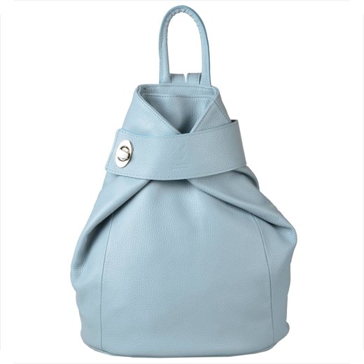 Zgrabny niebieski baby blue plecak skórzany. ze sklepu melon.pl w kategorii Plecaki - zdjęcie 176542174