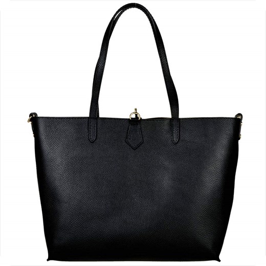 Borse in pelle torebka shopper skórzana czarna z kosmetyczką ze sklepu melon.pl w kategorii Torby Shopper bag - zdjęcie 176542533