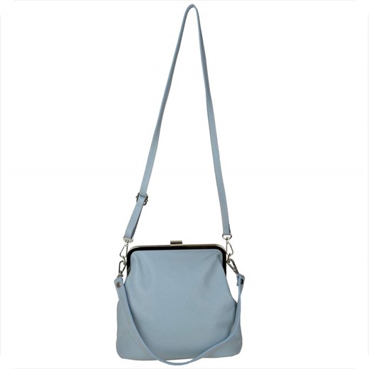 Damska torebka baby blue niebieska skóra naturalna bigiel Genuine Leather uniwersalny okazja melon.pl