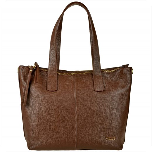 Vezze włoska torebka shopper skórzana brąz koniak ze sklepu melon.pl w kategorii Torby Shopper bag - zdjęcie 176542834