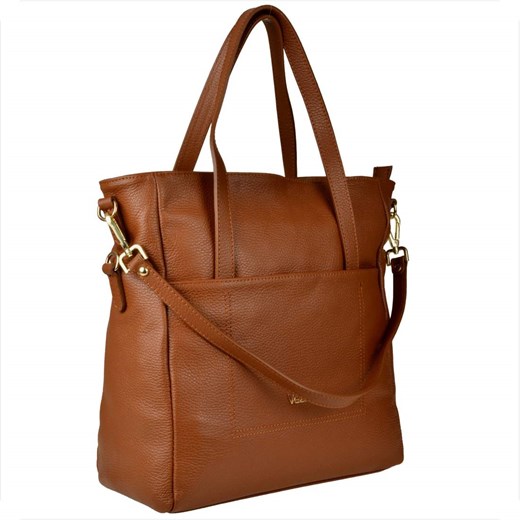 Vezze torba shopper brąz camel ze skóry naturalnej xl ze sklepu melon.pl w kategorii Torby Shopper bag - zdjęcie 176543213