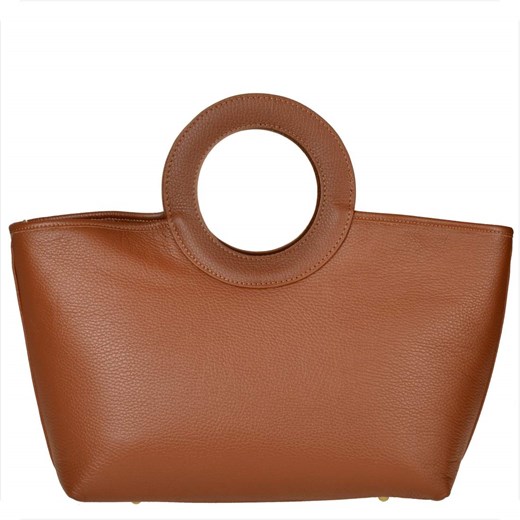 Borse in pelle skórzana torebka włoska brąz camel ze sklepu melon.pl w kategorii Torby Shopper bag - zdjęcie 176543302