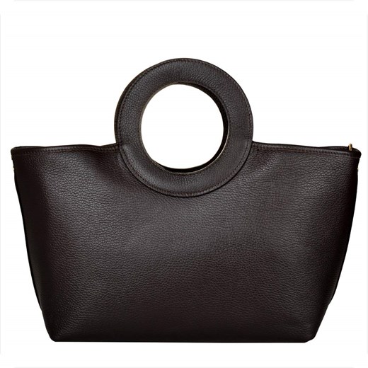 Borse in pelle skórzana torebka włoska brąz czekolada ze sklepu melon.pl w kategorii Torby Shopper bag - zdjęcie 176543381
