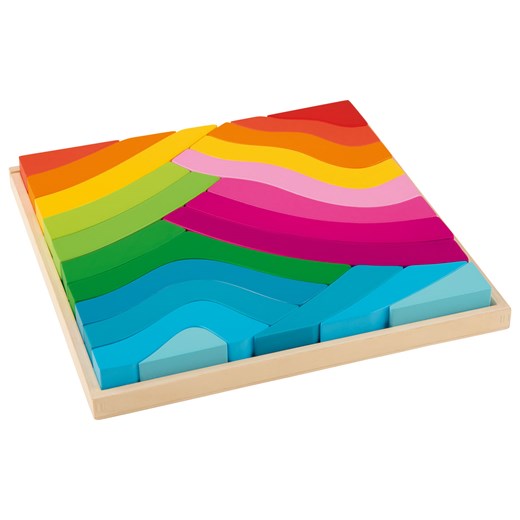 Playtive Drewniana układanka Montessori (Pudełko z tęczowymi puzzlami) Playtive LIDL Sklep