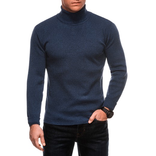 Sweter męski z golfem 250E - ciemny niebieski ze sklepu Edoti w kategorii Swetry męskie - zdjęcie 176550280