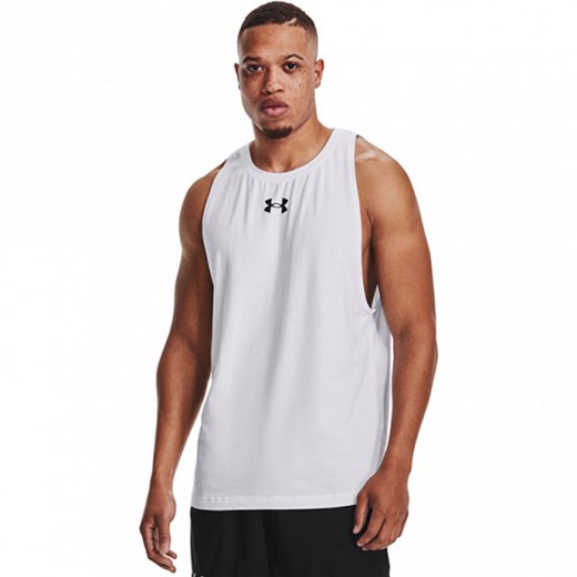 Męski top treningowy Under Armour UA Zone Tank - biały ze sklepu Sportstylestory.com w kategorii T-shirty męskie - zdjęcie 176551581