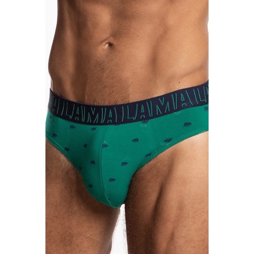 2-pak slipy męskie M-1055SD, Kolor czerwono-zielony, Rozmiar L, LAMA ze sklepu Intymna w kategorii Majtki męskie - zdjęcie 176556620