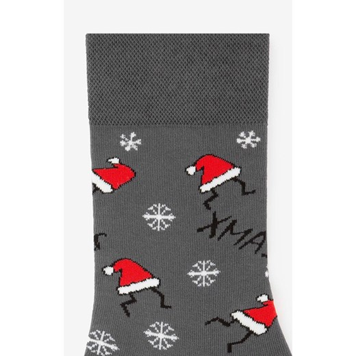 Marilyn Skarpety męskie grafitowe z motywem czapek Mikołaja Xmas Hat, Kolor Marilyn 41-45 okazja Intymna