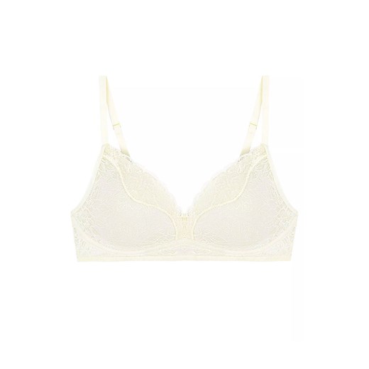 Fit Smart P01 EX miękki koronkowy biustonosz bez fiszbin 10205981, Kolor kremowy, Rozmiar 1, Triumph ze sklepu Intymna w kategorii Biustonosze - zdjęcie 176556952