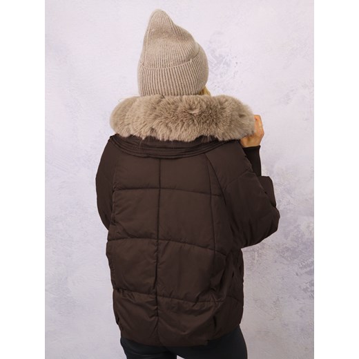KURTKA OVERSIZE Z FUTERKIEM- CZEKOLADOWA Olika L/XL olika.com.pl