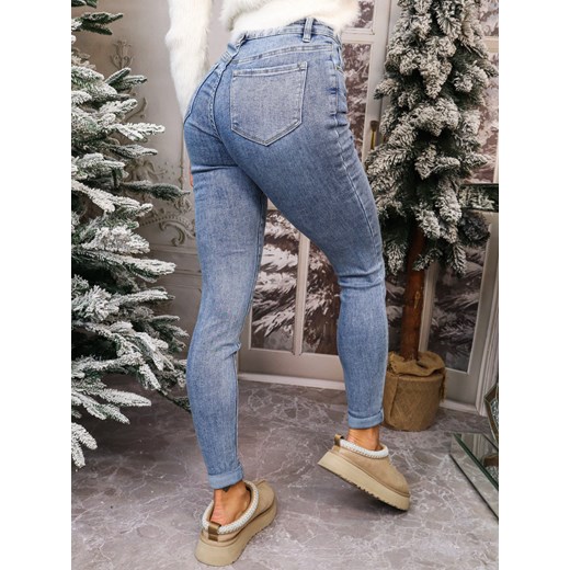 SPODNIE JEANSOWE SKINNY Z WYSOKIM STANEM- NIEBIESKIE Olika L olika.com.pl