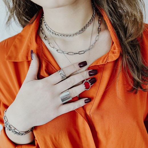 Choker łańcuch pancerka ze stali szlachetnej Manoki manoki.pl