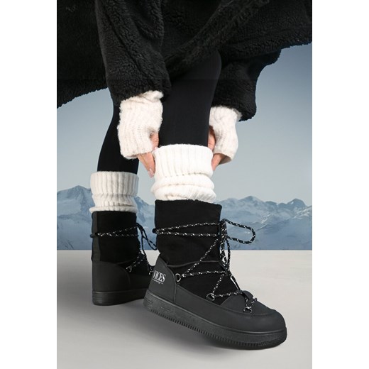 Czarne Śniegowce Moonlight Dance ze sklepu born2be.pl w kategorii Śniegowce damskie - zdjęcie 176561942