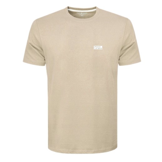 Klasyczny, Prosty T-Shirt - Pako Jeans - Beżowy TSPJNSbasicBZ ze sklepu JegoSzafa.pl w kategorii T-shirty męskie - zdjęcie 176568493
