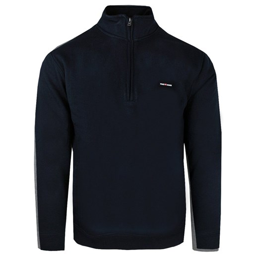 Wygodna Bluza - Pako Jeans - Rozpinany Kołnierz - Granatowa SWPJNSbluzaVIGOgr ze sklepu JegoSzafa.pl w kategorii Bluzy męskie - zdjęcie 176568813
