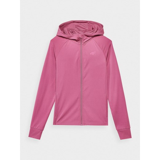 Damska bluza treningowa 4F 4FWAW24TFSWF406 - różowa ze sklepu Sportstylestory.com w kategorii Bluzy damskie - zdjęcie 176570642