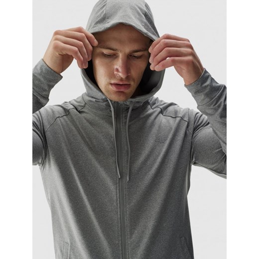 Męska bluza treningowa 4F 4FWAW24TFSWM403 - szara ze sklepu Sportstylestory.com w kategorii Bluzy męskie - zdjęcie 176570802