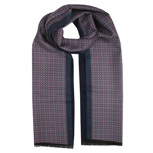 Elegancki Szalik Bawełniany - Alties - Drobny Wzór Geometryczny SZAALTS0267 ze sklepu JegoSzafa.pl w kategorii Szaliki męskie - zdjęcie 176572741