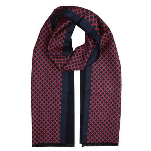 Elegancki Szalik Bawełniany - Alties - Geometryczny Wzór SZAALTS0275 ze sklepu JegoSzafa.pl w kategorii Szaliki męskie - zdjęcie 176572744