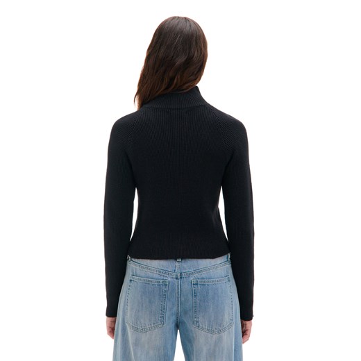 Cropp - Rozpinany sweter ze stójką - czarny Cropp XS Cropp